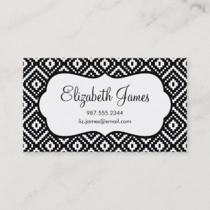 Carte De Visite Impression Tribal Aztèque noir et blanc