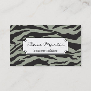 Carte De Visite Impression Zebra (gris)
