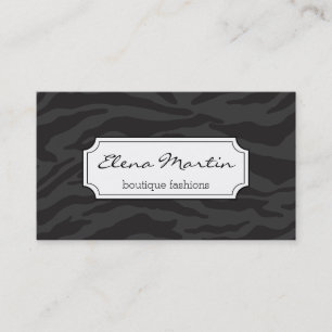 Carte De Visite Impression Zebra gris foncé
