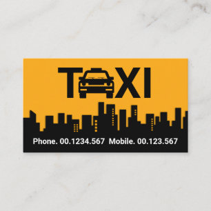 Carte De Visite Impressionnant Taxi Construction voiture Silhouett