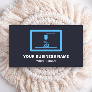 Carte De Visite Imprimante 3D Bleue Moderne