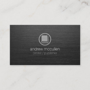 Carte De Visite Imprimante Publisher Book Icon Dark Brusk Metal