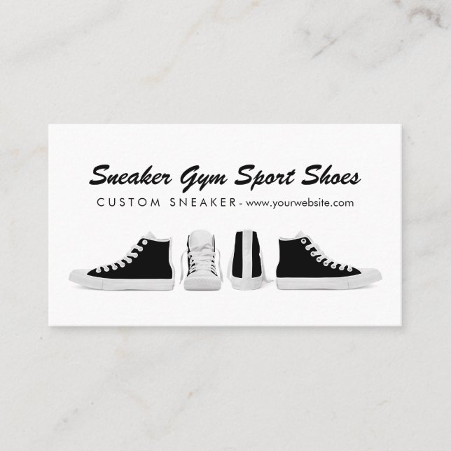 Carte De Visite Imprimer Demande White Sport Chaussures de gym (Devant)