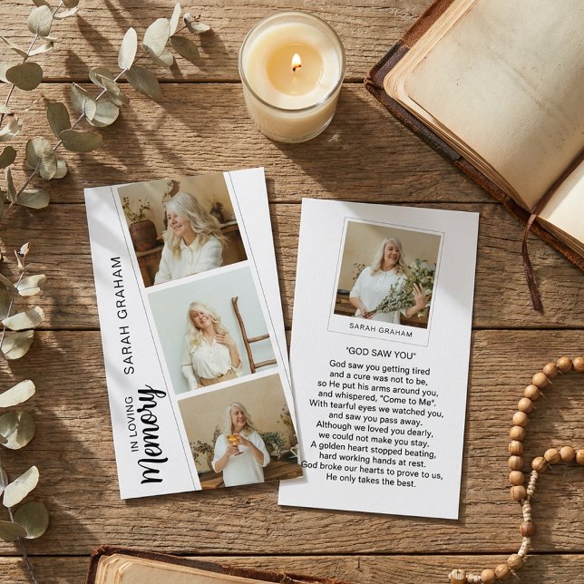 Carte De Visite In Loving Memory 4 Photo Prayer (Créateur téléchargé)
