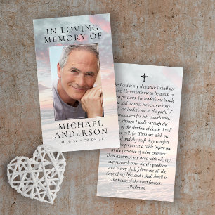Carte De Visite In Loving Memory Sunset Memorial Prayer Card