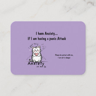 Carte De Visite Incase of a Panic Attack Business Card