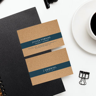 Carte De Visite Indigo Blue ・ Elevent Kraft Paper Minimalist