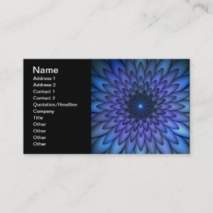 Carte De Visite Indigo et Purple Abstrait Flower Art