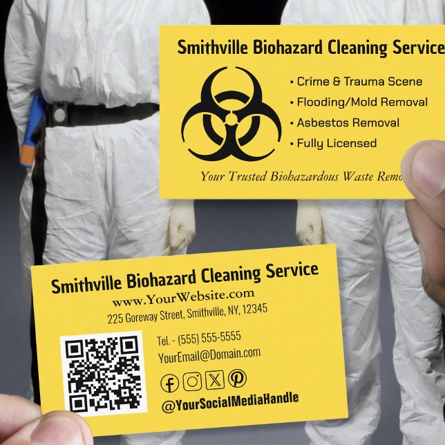 Carte De Visite Industrie des risques biologiques - Personnaliser  (Biohazard Industry - Customize - Business Card by Office Accessories Shop)