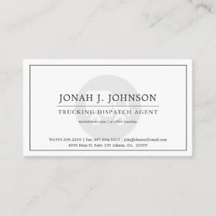 Carte De Visite Industrie du camionnage   Style minimal BW