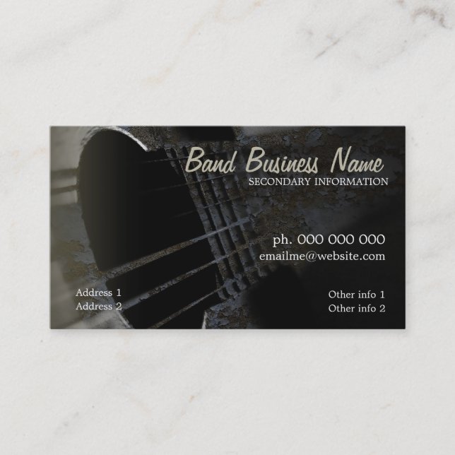 Carte de visite industriel Grunge Guitare V.3.0 (Devant)