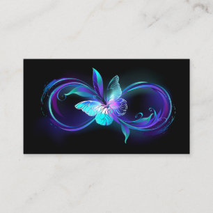 Carte De Visite Infinité brillante avec papillon magique