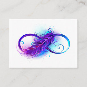 Carte De Visite Infinity with purple feather