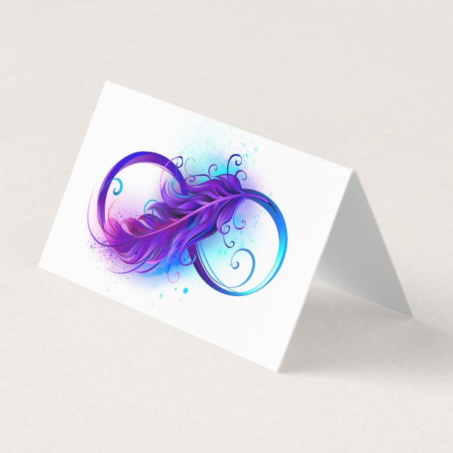 Carte De Visite Infinity with purple feather (Devant)