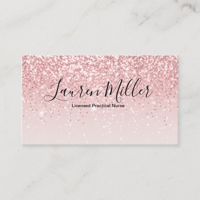Carte de visite infirmier LPN Parties scintillant  (Devant)