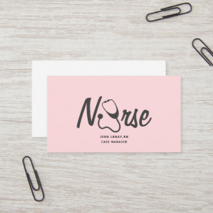Carte De Visite Infirmière Médicale Blush rose Stethoscope