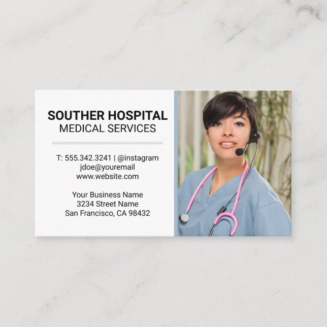 Carte De Visite Infirmière Médicale | Service client (Devant)