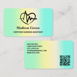 Carte De Visite Infirmière QR personnalisée CNA