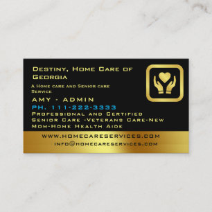 Carte De Visite Infirmière Senior Caregiver Design Coeur Et Mains