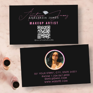 Carte De Visite Influencer Beauty Luxury Médias sociaux Code QR