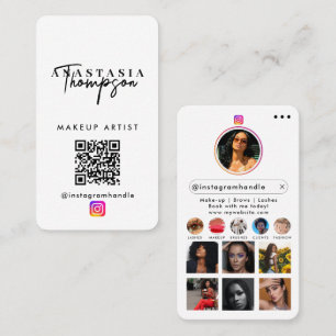 Carte De Visite Influencer Beauty Nail Tech Médias sociaux QR Code
