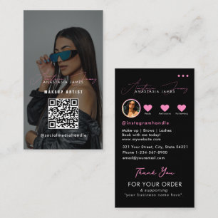 Carte De Visite Influencer Business Grid Merci des médias sociaux
