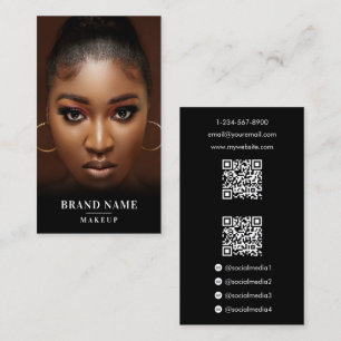 Carte De Visite Influencer Photo Médias sociaux Beauté 2 QR Codes