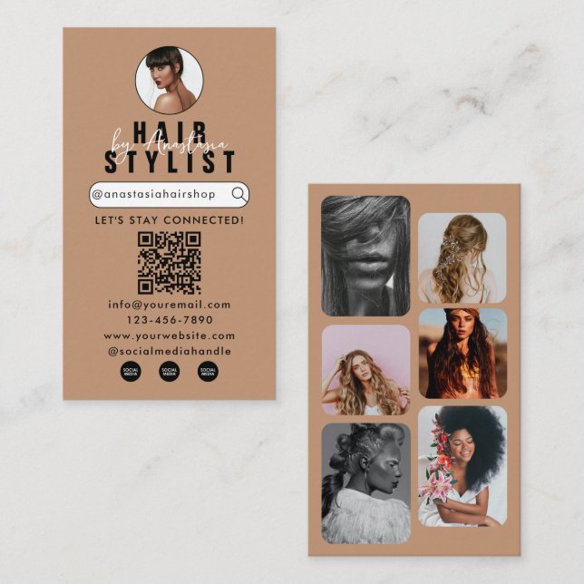 Carte De Visite Influencer Salon de beauté Maquillage des cheveux  (Devant / Derrière)