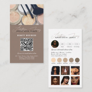 Carte De Visite Influenceur Esthéticien Médias sociaux QR Code Bei