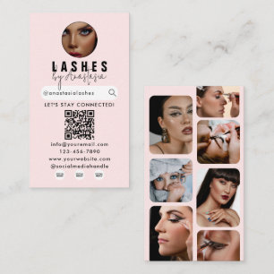 Carte De Visite Influenceur Maquillage de beauté Artiste Lashes de