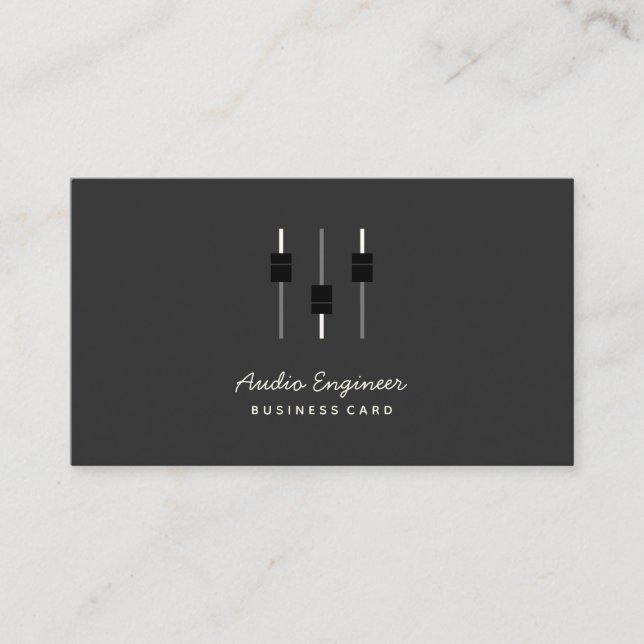 Carte De Visite Ingénieur audio-écrit avec logo et médias sociaux (Devant)