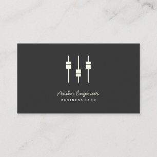 Carte De Visite Ingénieur audio en écriture manuscrite  Crème et c