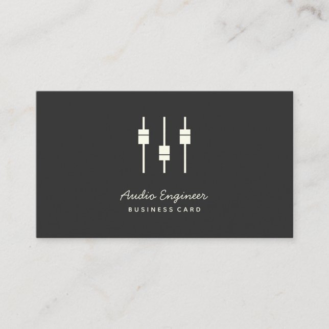 Carte De Visite Ingénieur audio en écriture manuscrite| Crème et c (Devant)