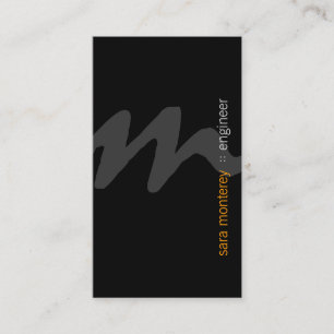 Carte De Visite Ingénieur BoldScript Monogram BusinessCard