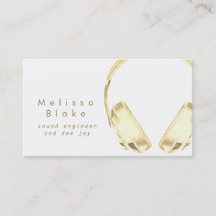 Carte De Visite ingénieur du son dee jay faux or