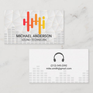 Carte De Visite Ingénieur du son   Graphique d'égaliseur de musiqu