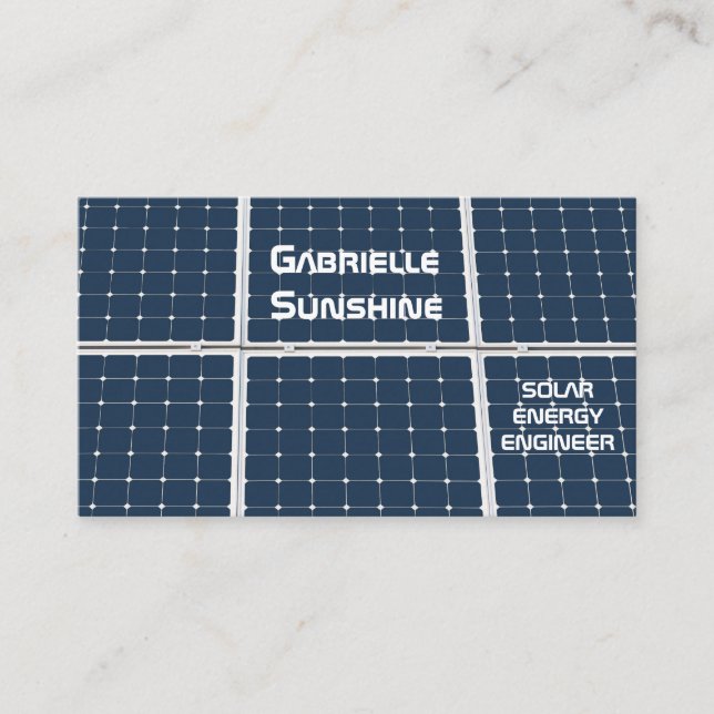 Carte De Visite Ingénieur en énergie solaire personnalisable (Devant)