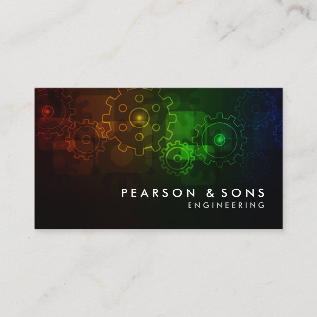 Carte De Visite Ingénieur Gears Abstrait (Devant)