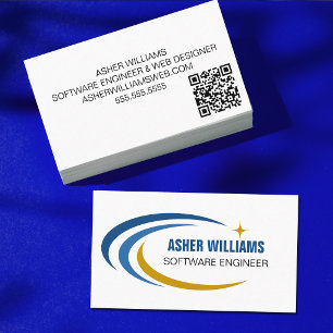 Carte De Visite Ingénieur logiciel cosmique Code QR informatique I