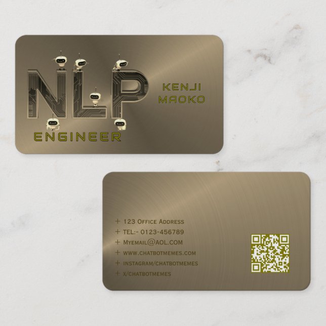 Carte De Visite 🤖 Ingénieur NLP Chatbot Développeur Conversationa (Devant / Derrière)