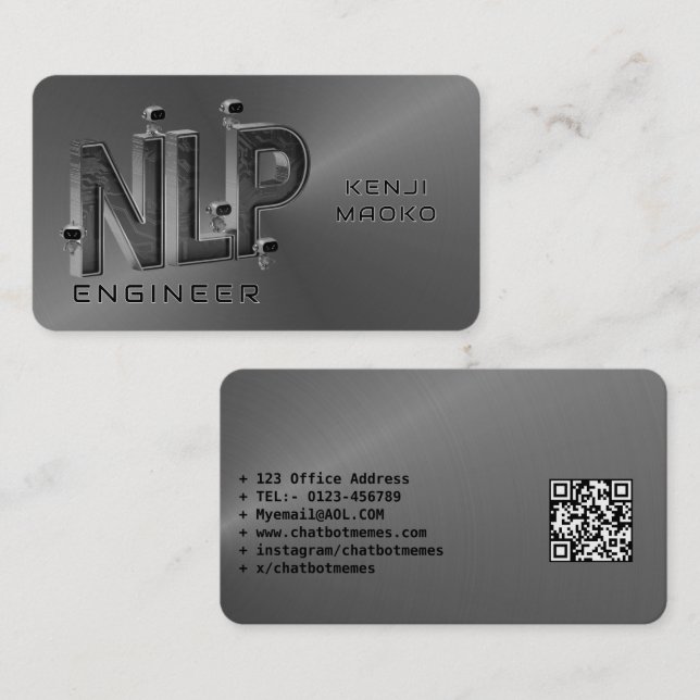 Carte De Visite 🤖 Ingénieur NLP Chatbot Développeur Conversationa (Devant / Derrière)