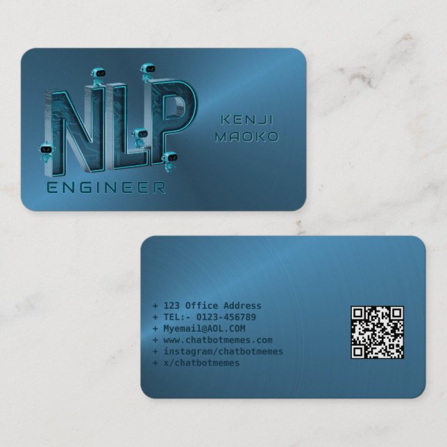 Carte De Visite 🤖 Ingénieur NLP Chatbot Développeur Conversationa (Devant / Derrière)