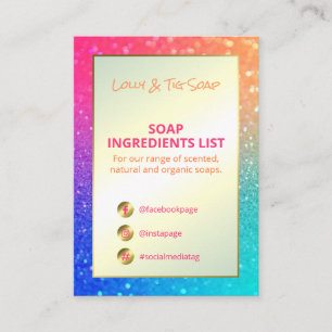 Carte De Visite Ingrédients de parfum de Parties scintillant arc-e