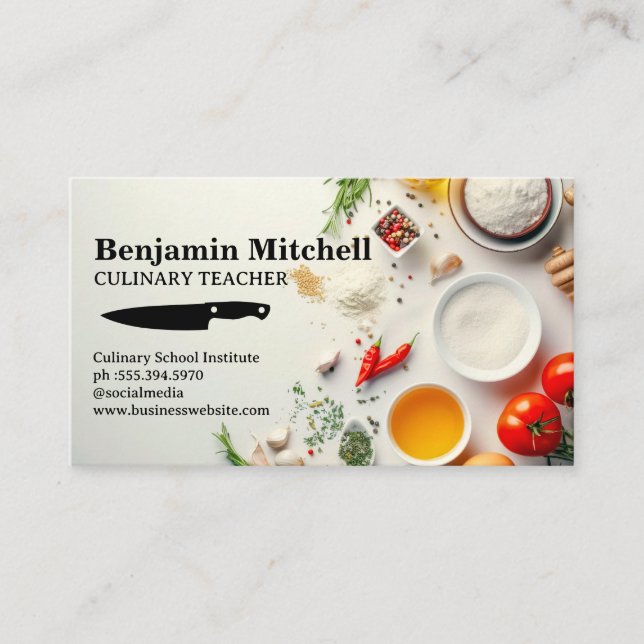 Carte De Visite Ingrédients frais de Cuisine | Cuisine (Devant)