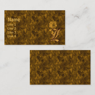 Carte De Visite Initiale de monogramme L Fleur de pivoine élégante