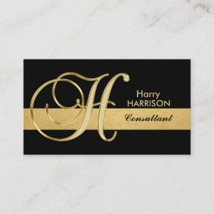 Carte De Visite Initiale décorée d'un monogramme élégante fait