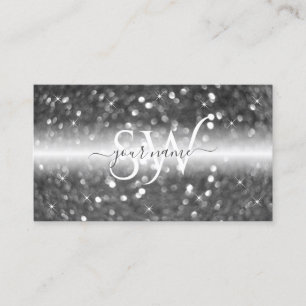 Carte De Visite Initiales de Parties scintillant brillante en arge