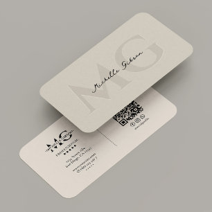 Carte De Visite Initiales de sable monographique minimes simples p