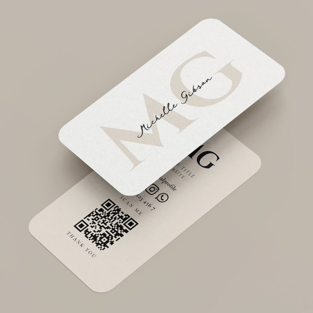 Carte De Visite Initiales de sable professionnelles simples modern (Simple Professional Sand Initials Modern Business Card
)