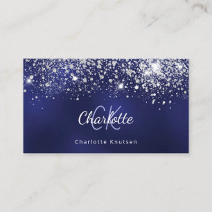 Carte De Visite Initiales du monogramme de parties scintillant ble